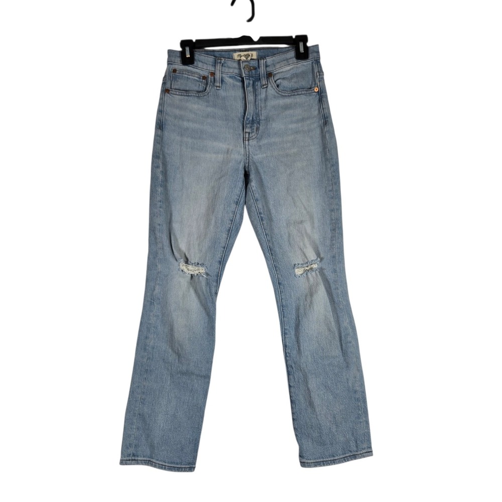 Madewell The High Rise Slim Crop Boy Blue Jeans Womens 24 Lightwash Denim